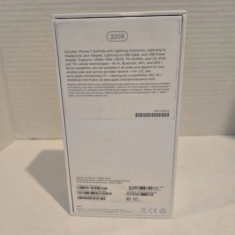 Apple iPhone 7 Black‎ 32GB Box Only (Phone NOT included)
